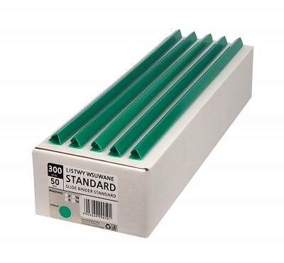 Listwy wsuwane 15 mm, zielone