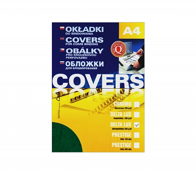 Okładki do bindowania A4, kartony DELTA zielone