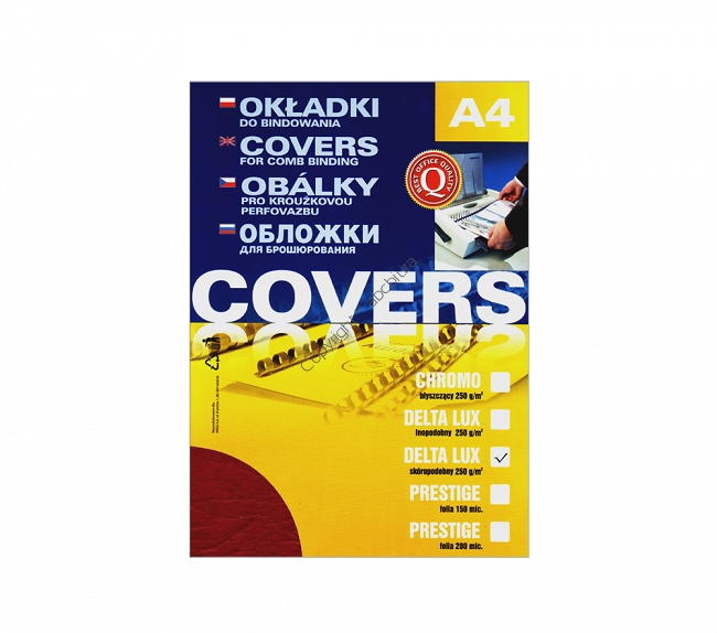 Okładki do bindowania A4, kartony DELTA bordowe