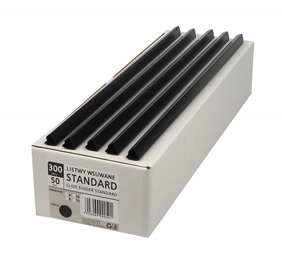 Listwy wsuwane 4 mm, czarne