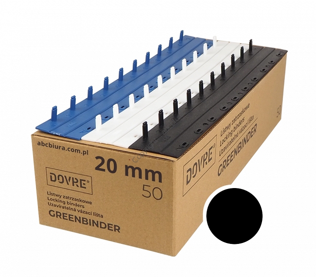 Listwy zamykane zatrzaskowe 20 mm, czarne